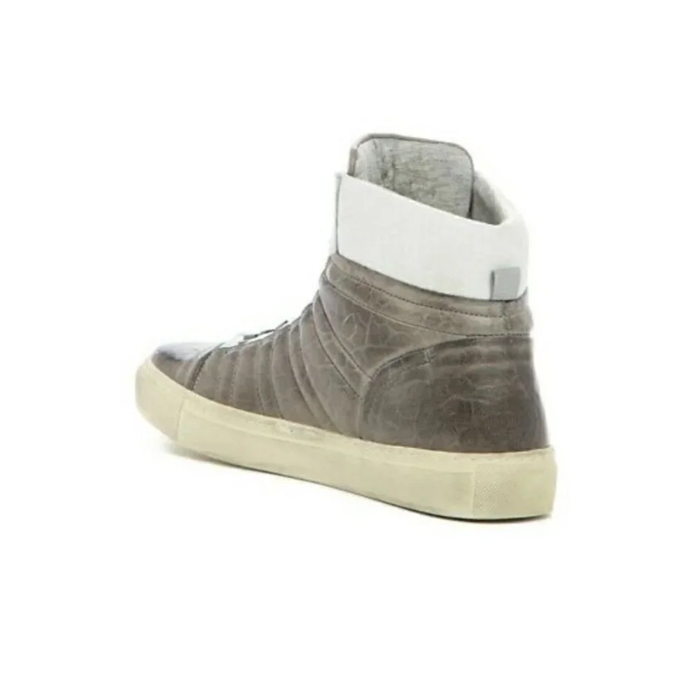 Rogue Atomo C2 White Grey Leather Bomber Lace-Up High Top Sneakers Men's Size 9